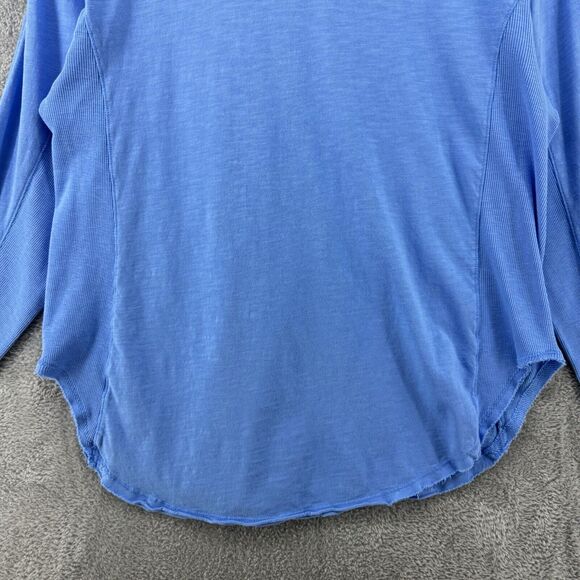 aerie Womens XXS Sweater Blue Crew Neck Pullover Sweatshirt Round Raw Hem Casual - Picture 8 of 11